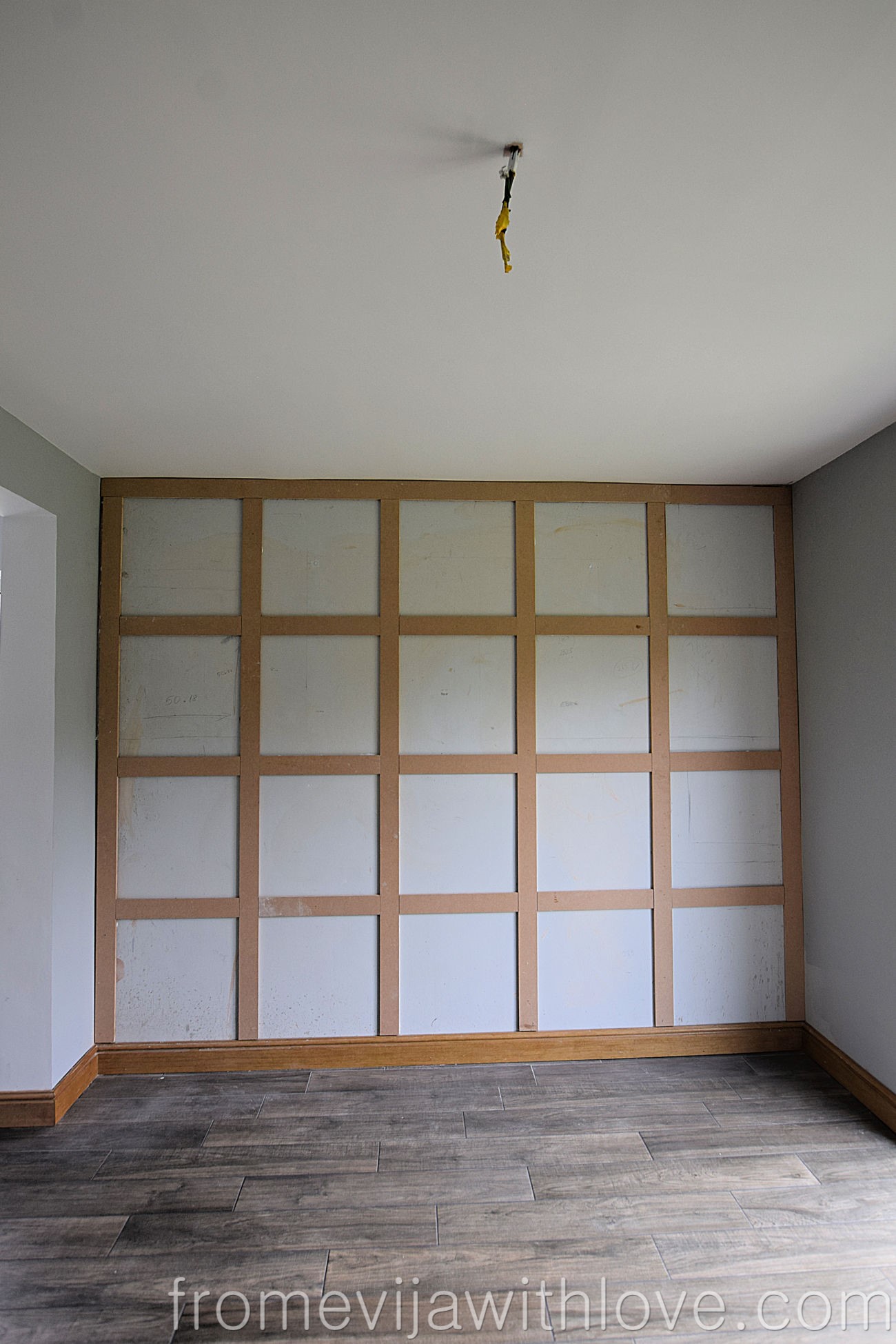 finished wall with mdf panels