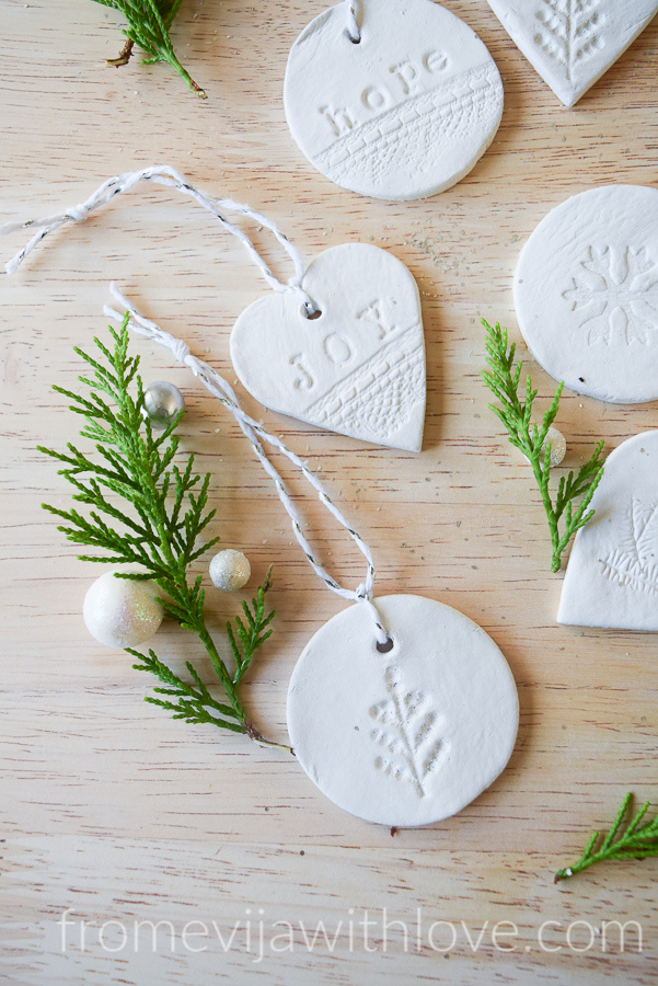 Joy Hope Christmas air clay ornaments